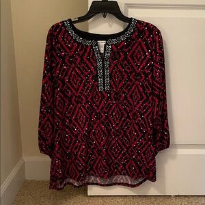 Sparkling Holiday Ladies XL Blouse
